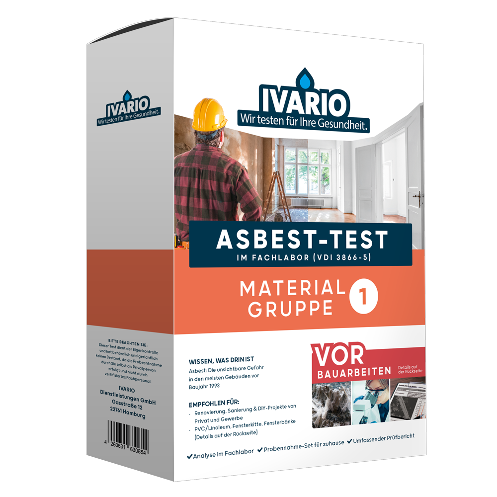 Asbest-Test von IVARIO für Zuhause. 